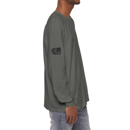 Chinook Helicopter American Flag Long Sleeve Tee