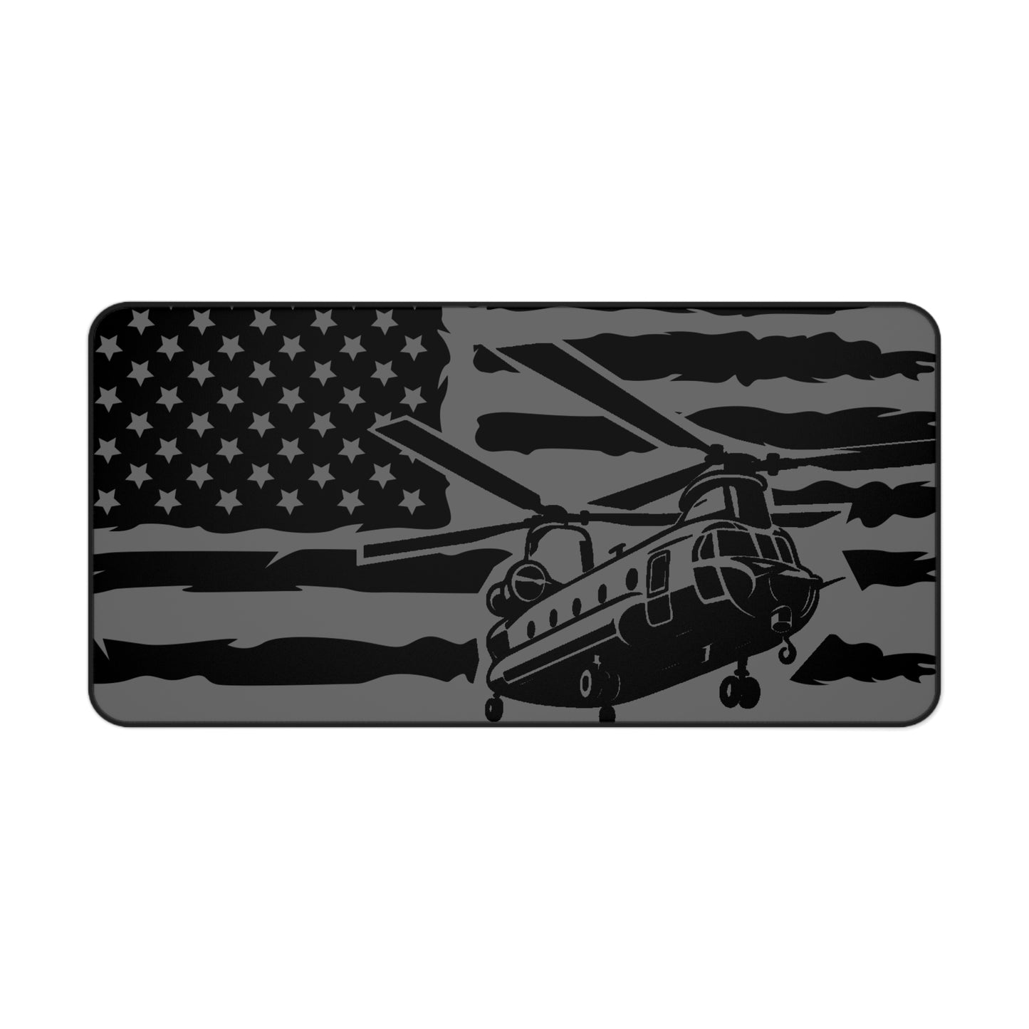 Chinook Military Helicopter Desk Mat — American Flag Chopper Mouse Pad