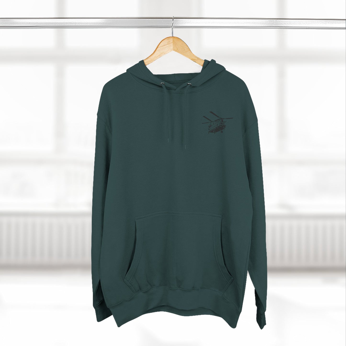 Military Helicopter Hoodie — Tactical CH-47 Chinook Flag Design