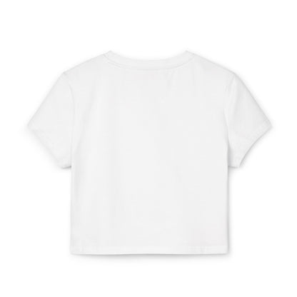 Women's Crop Tee — Distressed American Flag with Chinook Helicopter