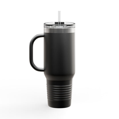 40oz Insulated Travel Mug — American Flag with Chinook Helicopter Graphic
