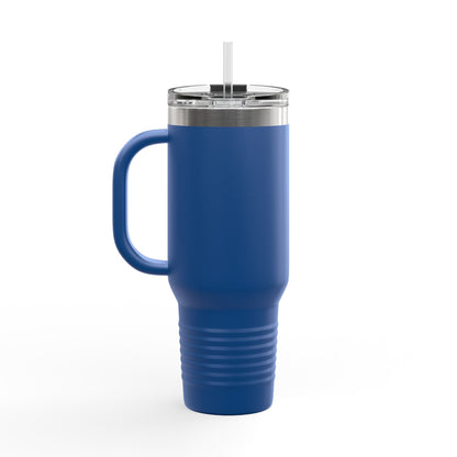 40oz Insulated Travel Mug — American Flag with Chinook Helicopter Graphic