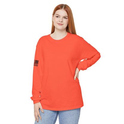 Chinook Helicopter American Flag Long Sleeve Tee