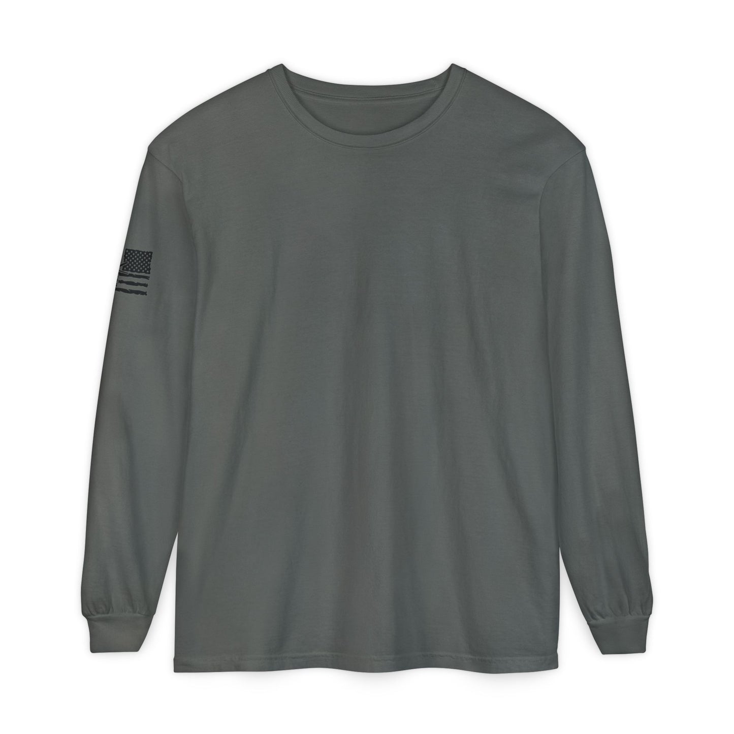 Chinook Helicopter American Flag Long Sleeve Tee