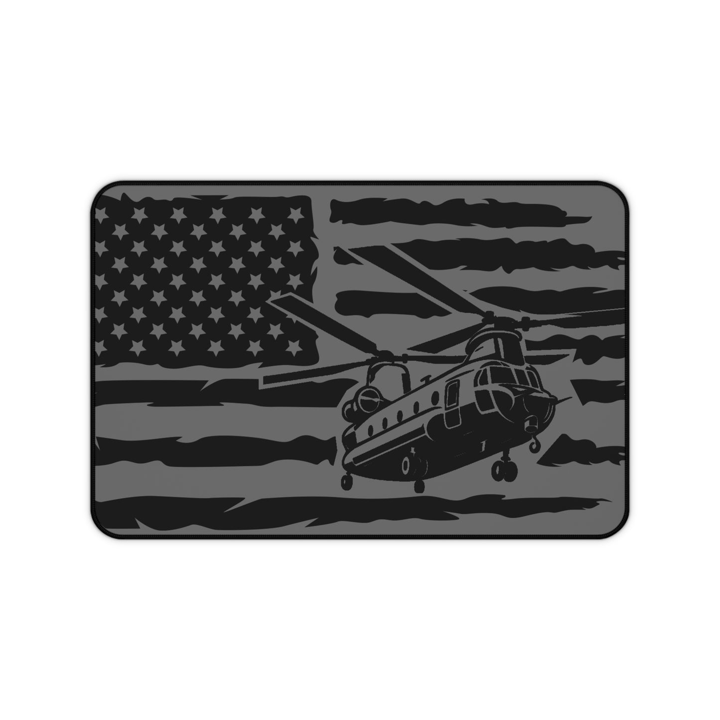 Chinook Military Helicopter Desk Mat — American Flag Chopper Mouse Pad