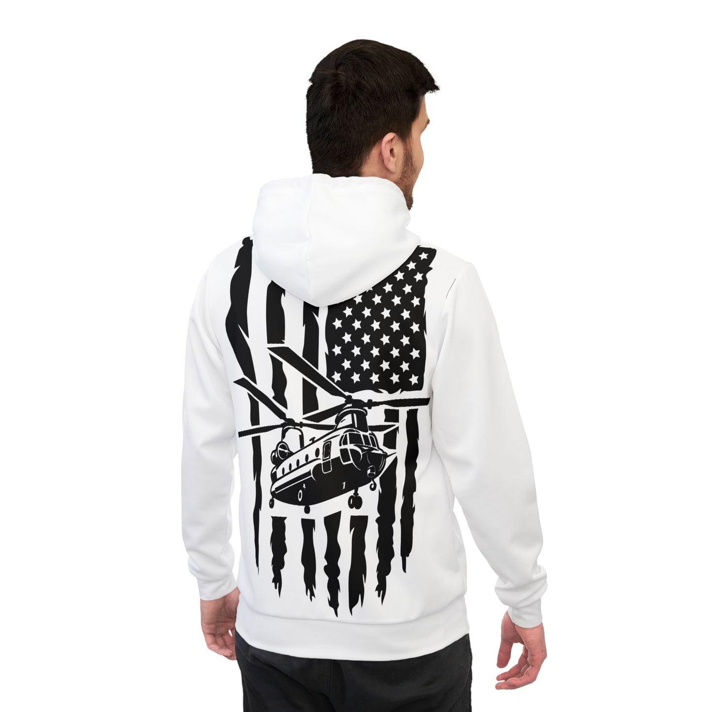 Chinook Helicopter American Flag Hoodie