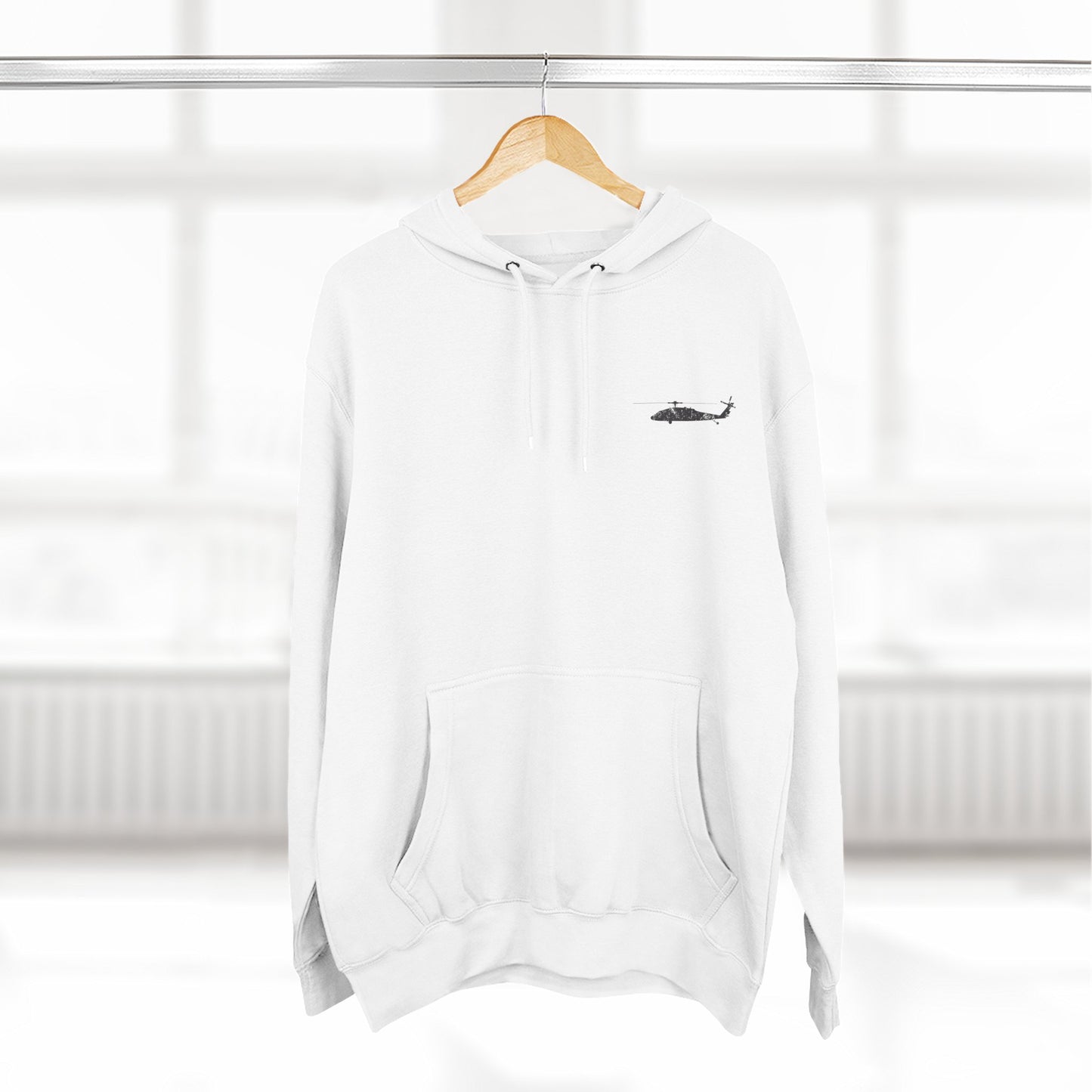 Helicopter Rescue Hoodie — Vintage American Flag Airlift Graphic