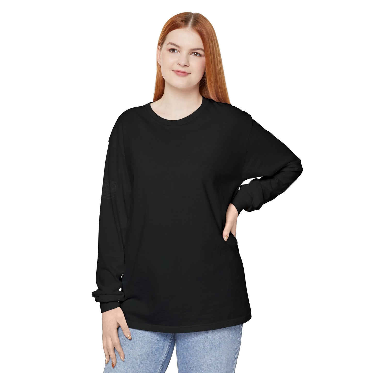 Chinook Helicopter American Flag Long Sleeve Tee