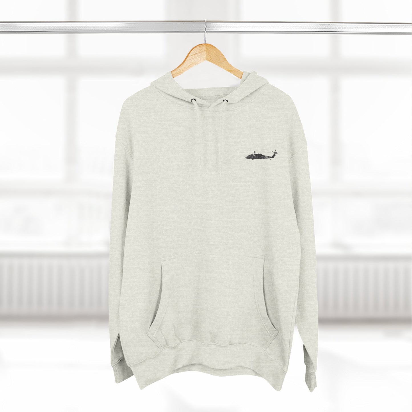 Helicopter Rescue Hoodie — Vintage American Flag Airlift Graphic