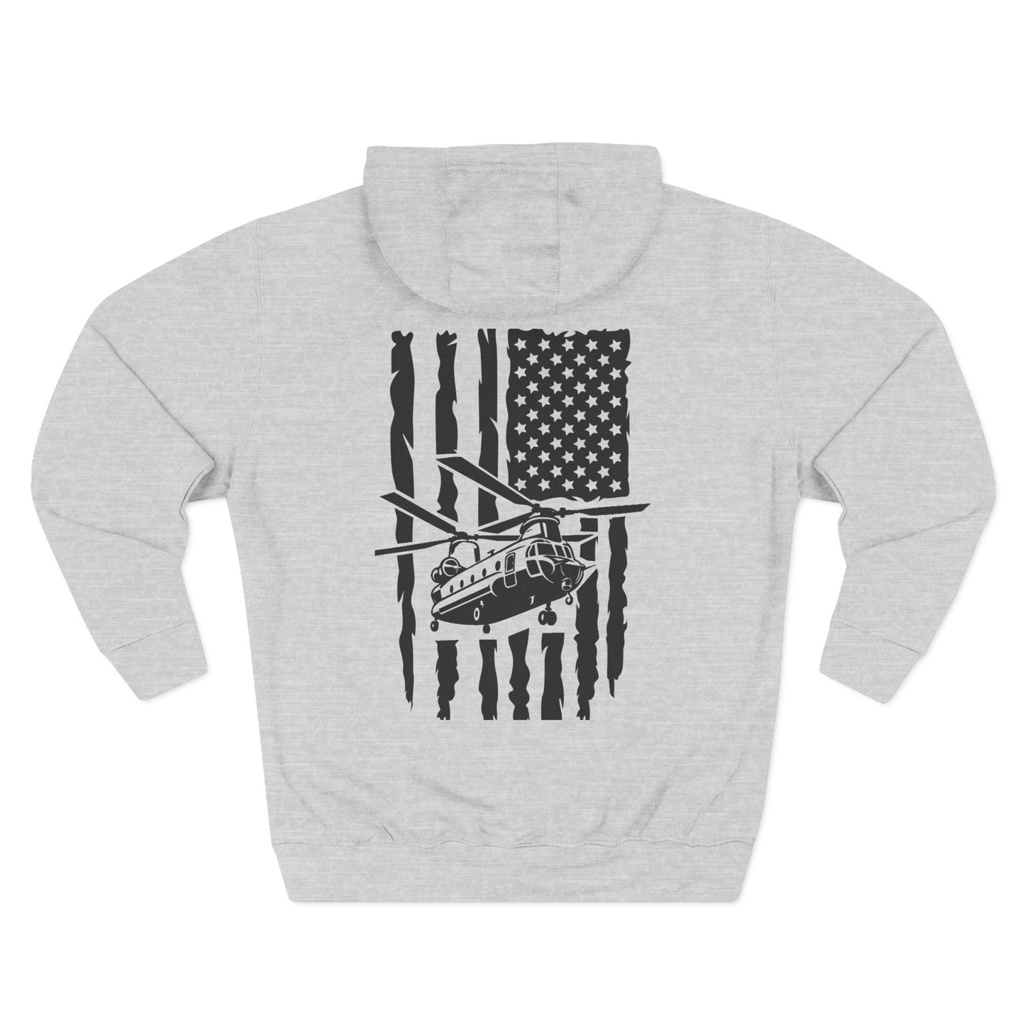 Military Helicopter Hoodie — Tactical CH-47 Chinook Flag Design