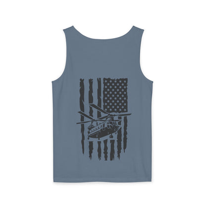 Chinook Helicopter Flag Tank Top — Vintage USA Rescue Chopper Design