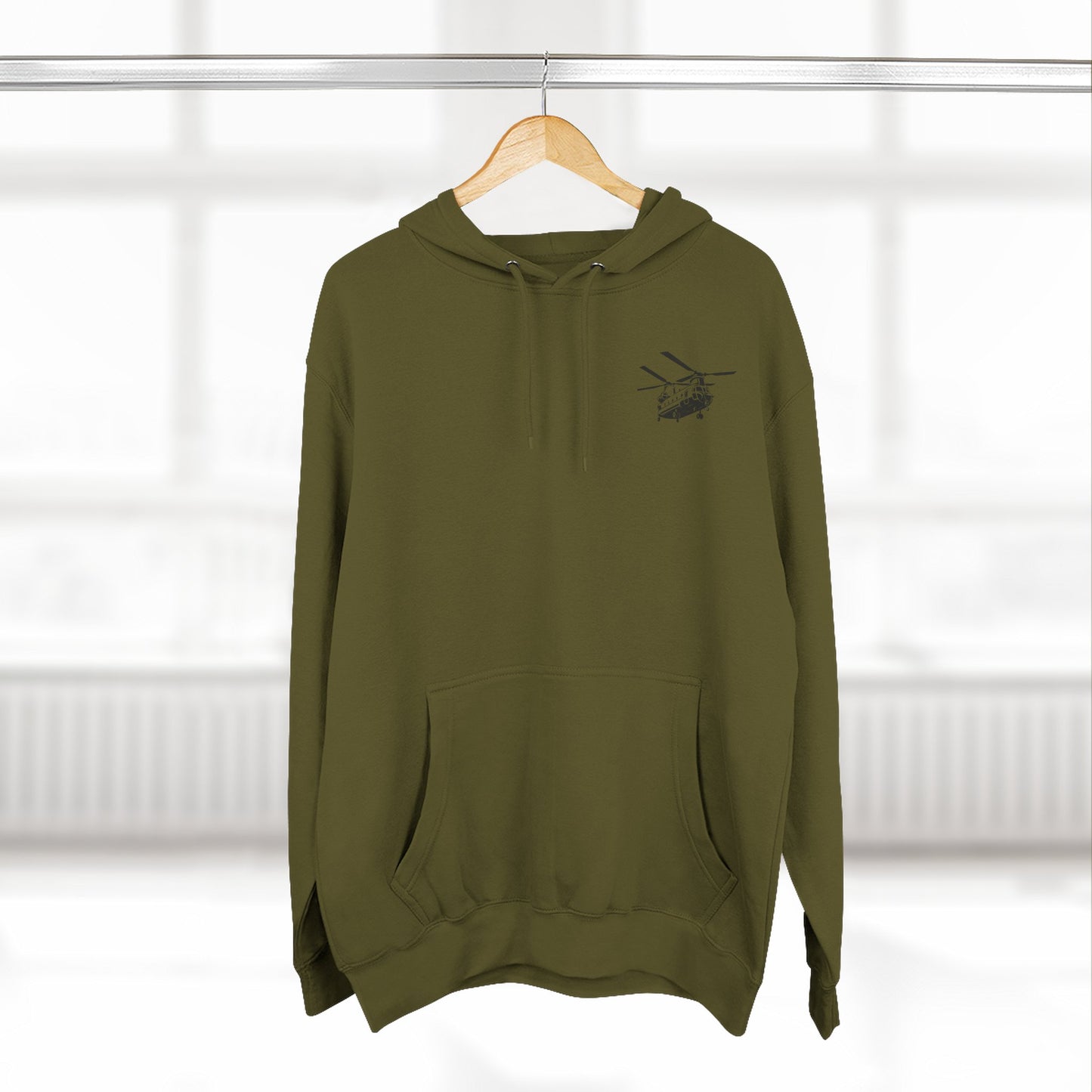 Military Helicopter Hoodie — Tactical CH-47 Chinook Flag Design