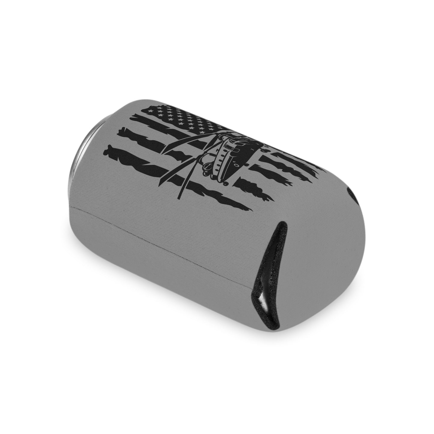 Can Cooler — Chinook Military Helicopter American Flag Design