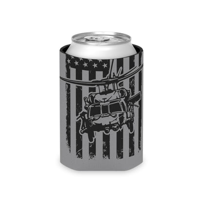 Military Helicopter Can Cooler with Distressed American Flag — Tactical Beer Koozie