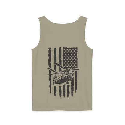 Chinook Helicopter Flag Tank Top — Vintage USA Rescue Chopper Design