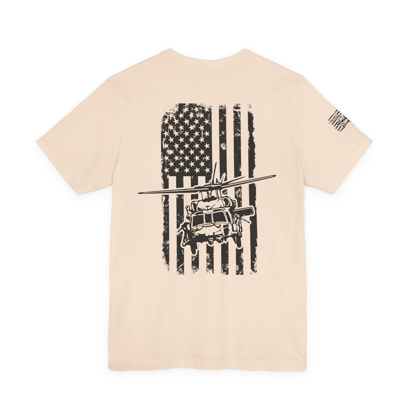 Blackhawk Helicopter American Flag Tee — Military Aviation Graphic T-Shirt
