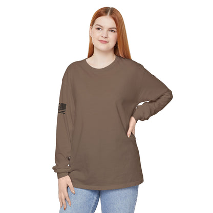 Chinook Helicopter American Flag Long Sleeve Tee