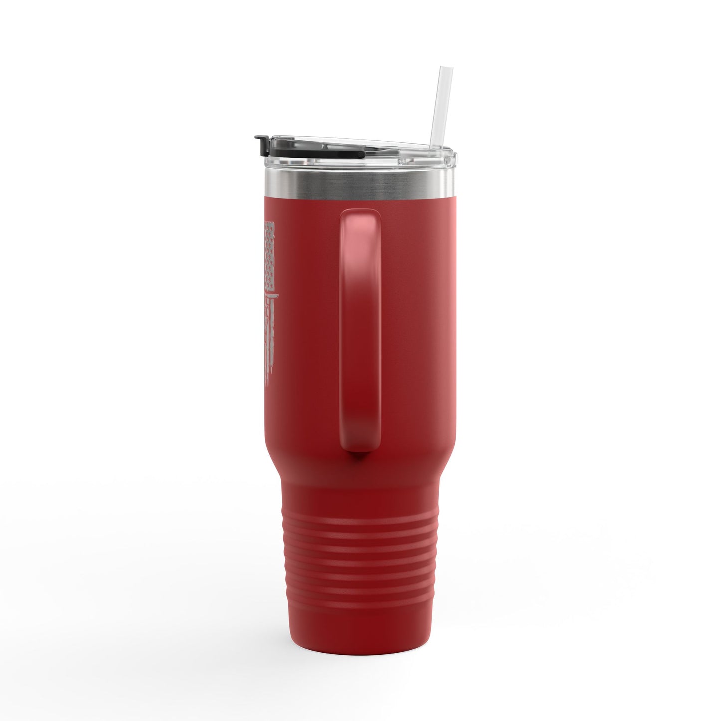 40oz Insulated Travel Mug — American Flag with Chinook Helicopter Graphic