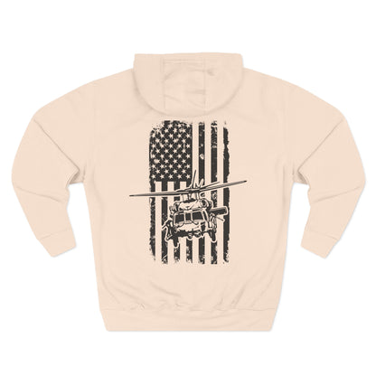 Helicopter Rescue Hoodie — Vintage American Flag Airlift Graphic