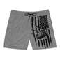 Men's Swim Shorts — Black American Flag Chinook Helicopter Graphic