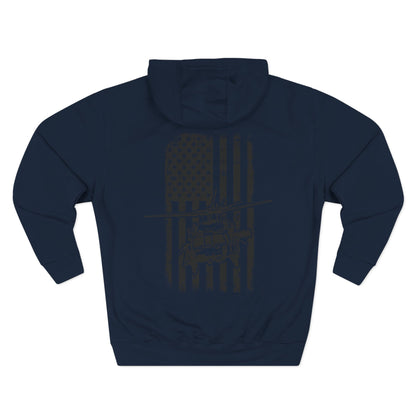 Helicopter Rescue Hoodie — Vintage American Flag Airlift Graphic