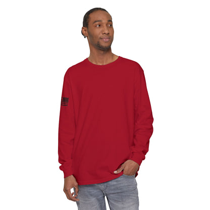 Chinook Helicopter American Flag Long Sleeve Tee