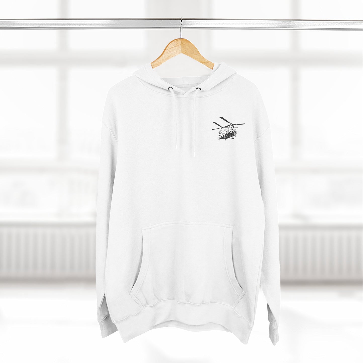 Military Helicopter Hoodie — Tactical CH-47 Chinook Flag Design