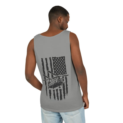 Chinook Helicopter Flag Tank Top — Vintage USA Rescue Chopper Design