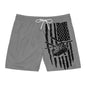 Men's Swim Shorts — Black American Flag Chinook Helicopter Graphic