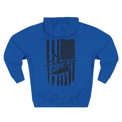 Military Helicopter Hoodie — Tactical CH-47 Chinook Flag Design
