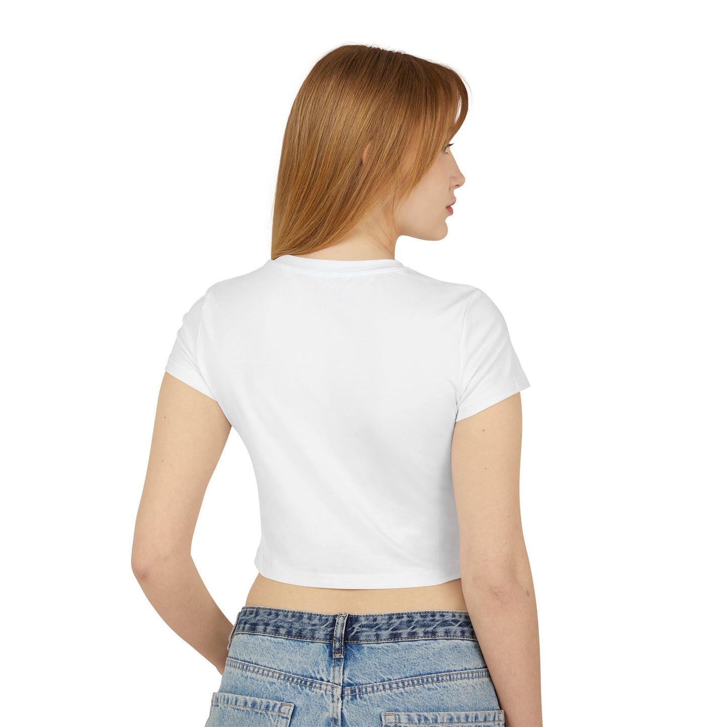 Women's Crop Tee — Distressed American Flag with Chinook Helicopter