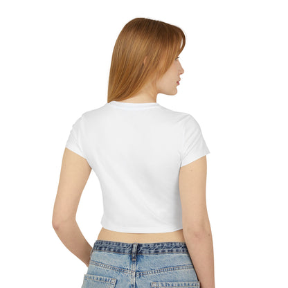 Women's Crop Tee — Distressed American Flag with Chinook Helicopter