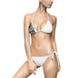 Black & White Abstract Triangle Bikini — Women's Tie-Side Swimsuit