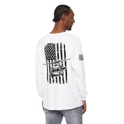 Blackhawk Helicopter Flag Long Sleeve Tee