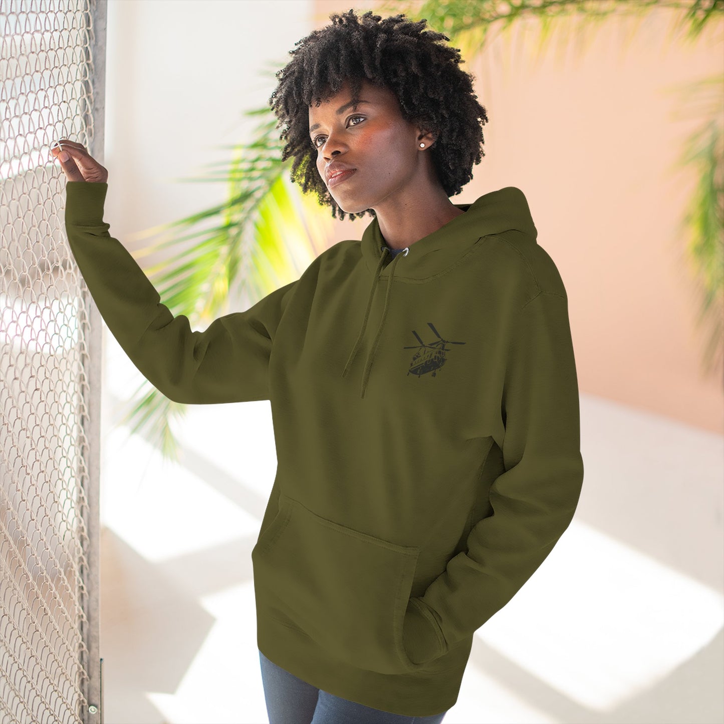Military Helicopter Hoodie — Tactical CH-47 Chinook Flag Design