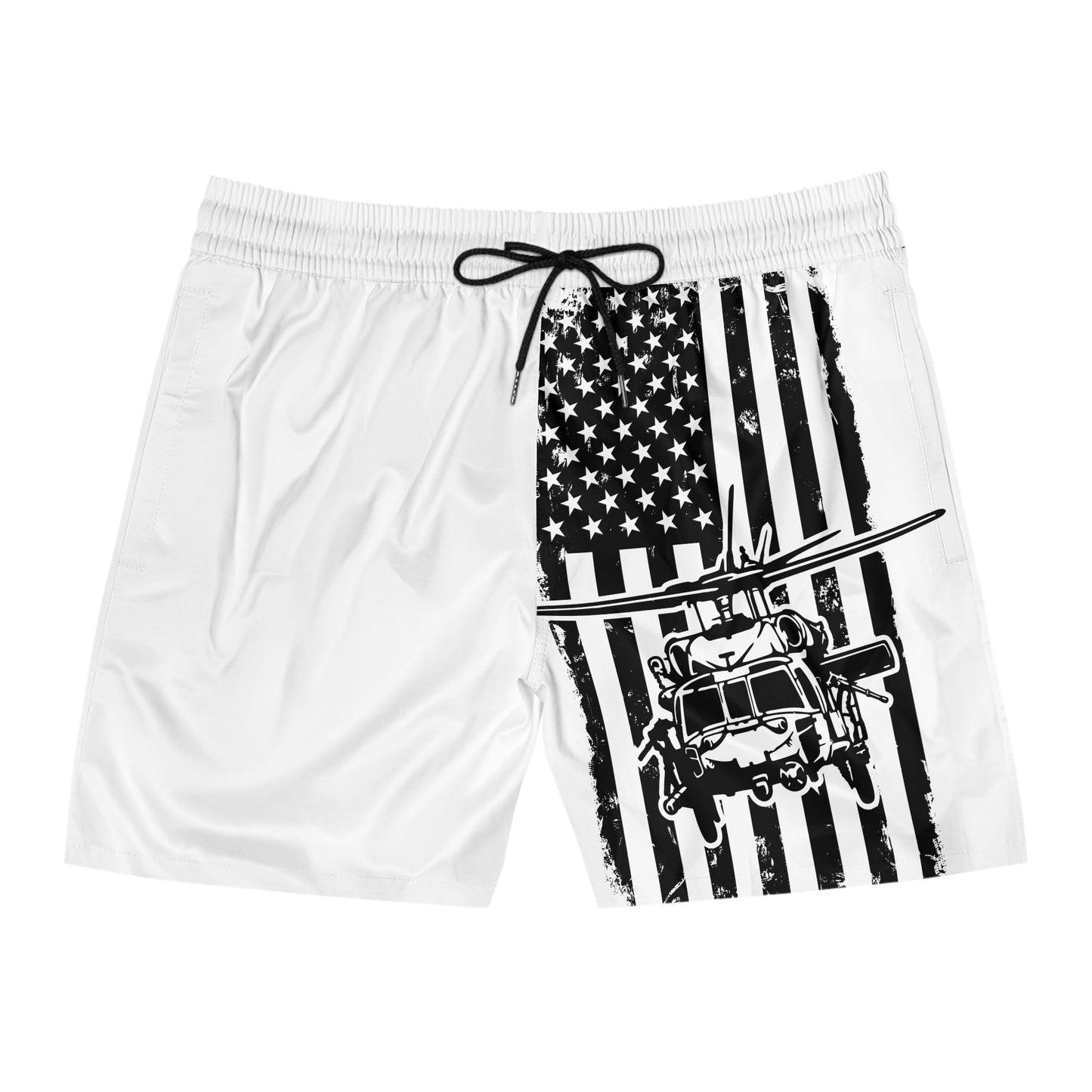 Copy of American Flag Blackhawk Helicopter Swim Shorts — Patriotic Military Beach Trunks