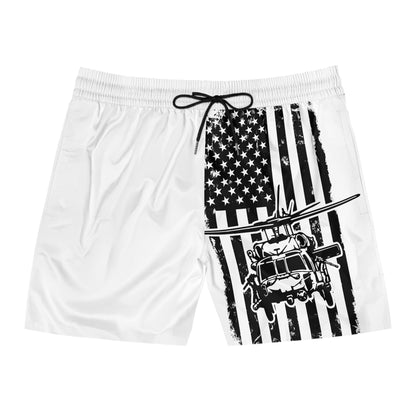 Copy of American Flag Blackhawk Helicopter Swim Shorts — Patriotic Military Beach Trunks