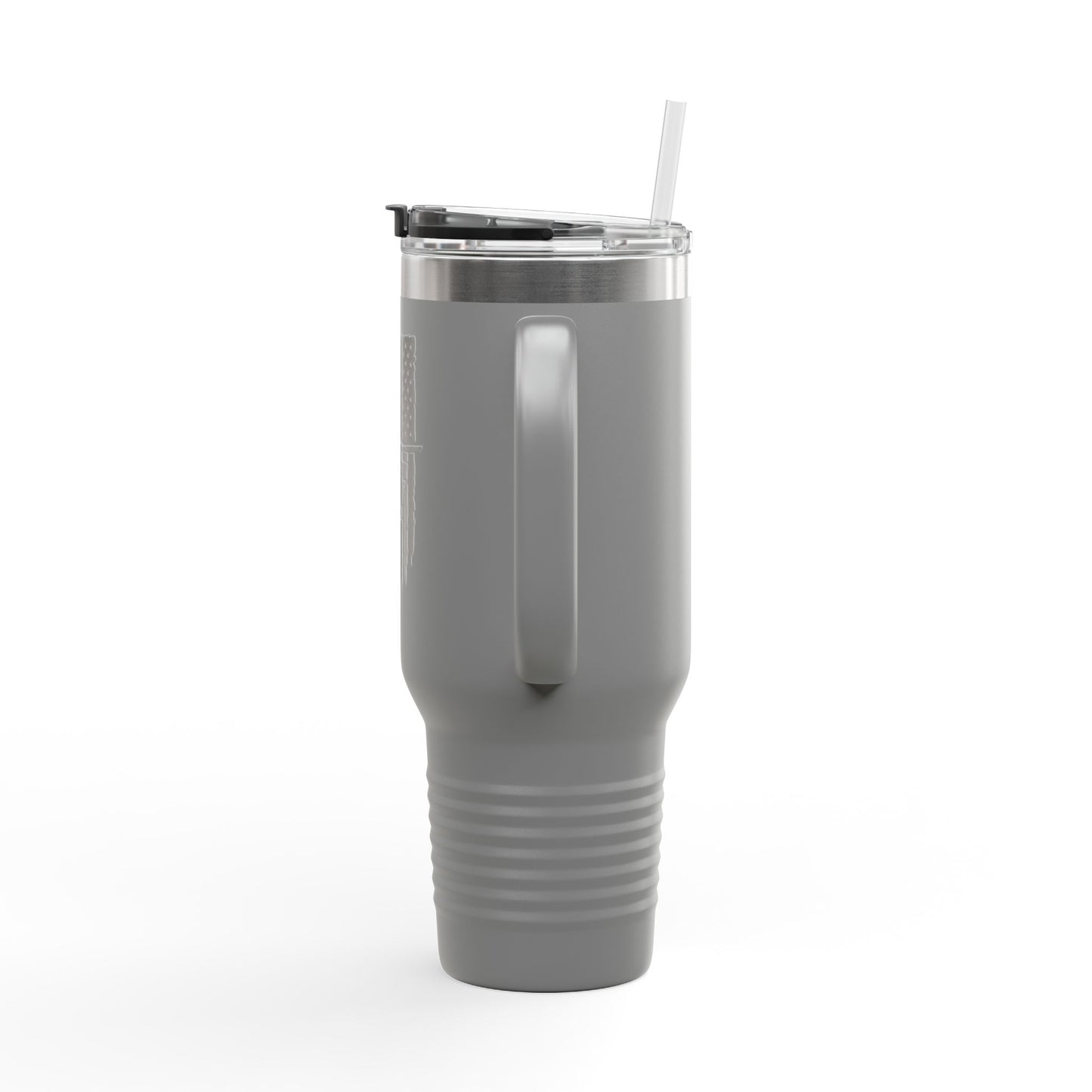 40oz Insulated Travel Mug — American Flag with Chinook Helicopter Graphic
