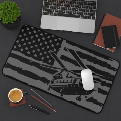 Chinook Military Helicopter Desk Mat — American Flag Chopper Mouse Pad