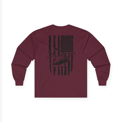 American Flag Chinook Long Sleeve Tee