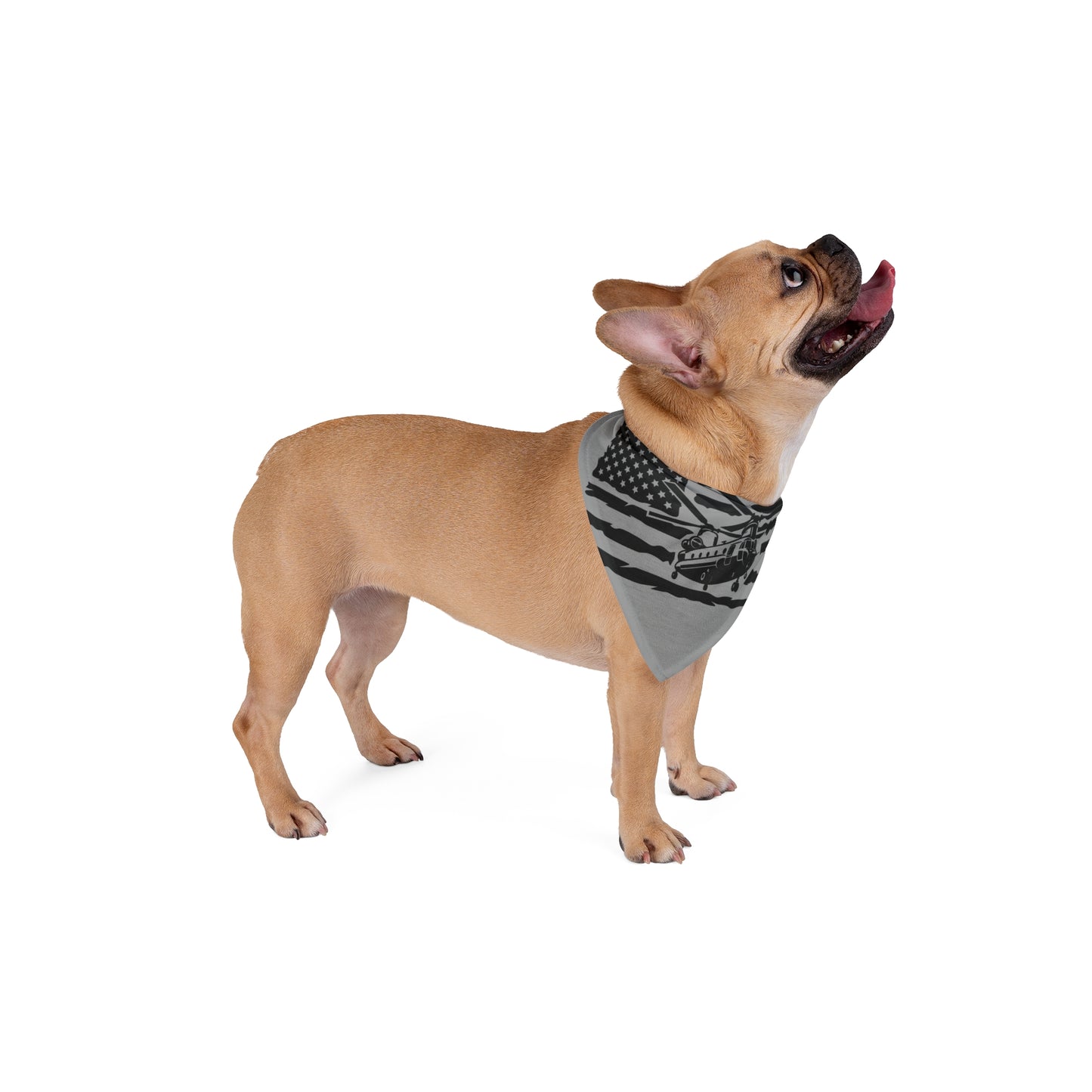 American Flag Chinook Helicopter Pet Bandana — Patriotic Dog & Cat Accessory