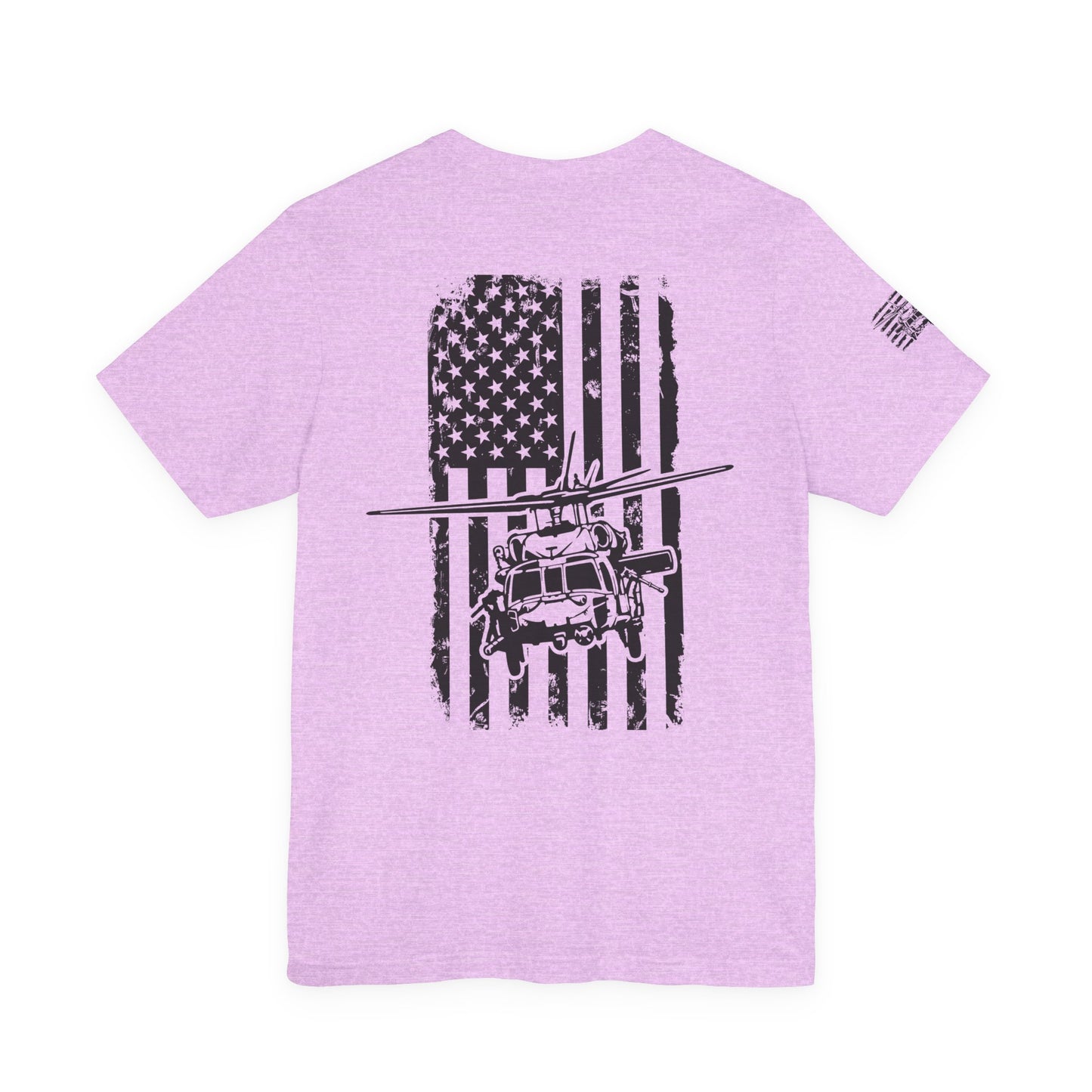 Blackhawk Helicopter American Flag Tee — Military Aviation Graphic T-Shirt