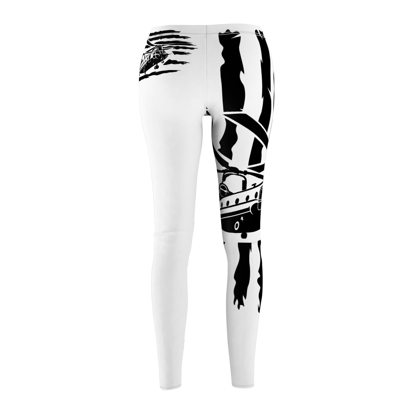 American Flag Chinook Leggings — Women's Black & White Patriotic Leggings