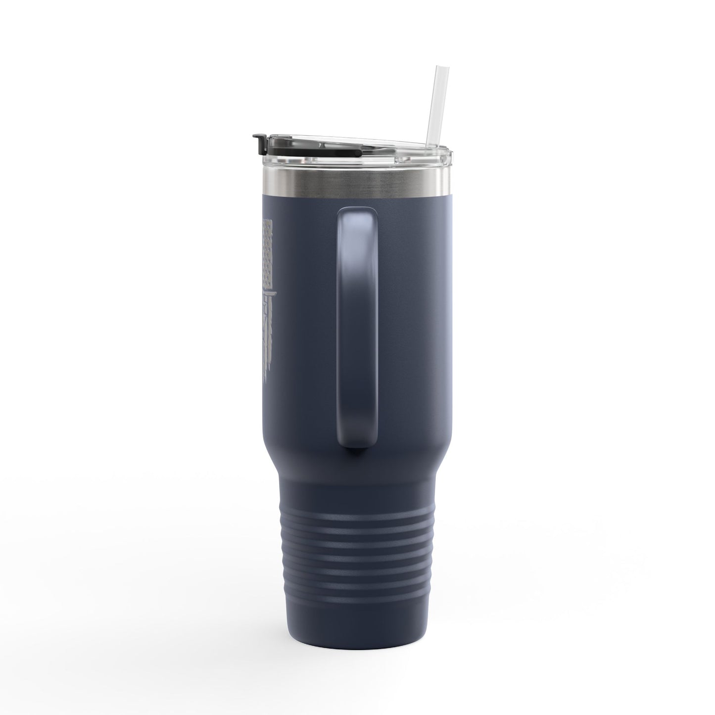 40oz Insulated Travel Mug — American Flag with Chinook Helicopter Graphic