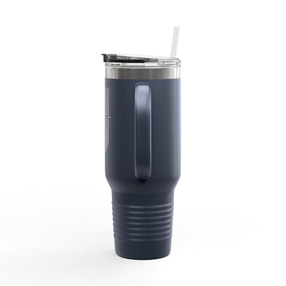 40oz Insulated Travel Mug — American Flag with Chinook Helicopter Graphic
