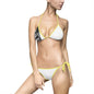 Black & White Abstract Triangle Bikini — Women's Tie-Side Swimsuit