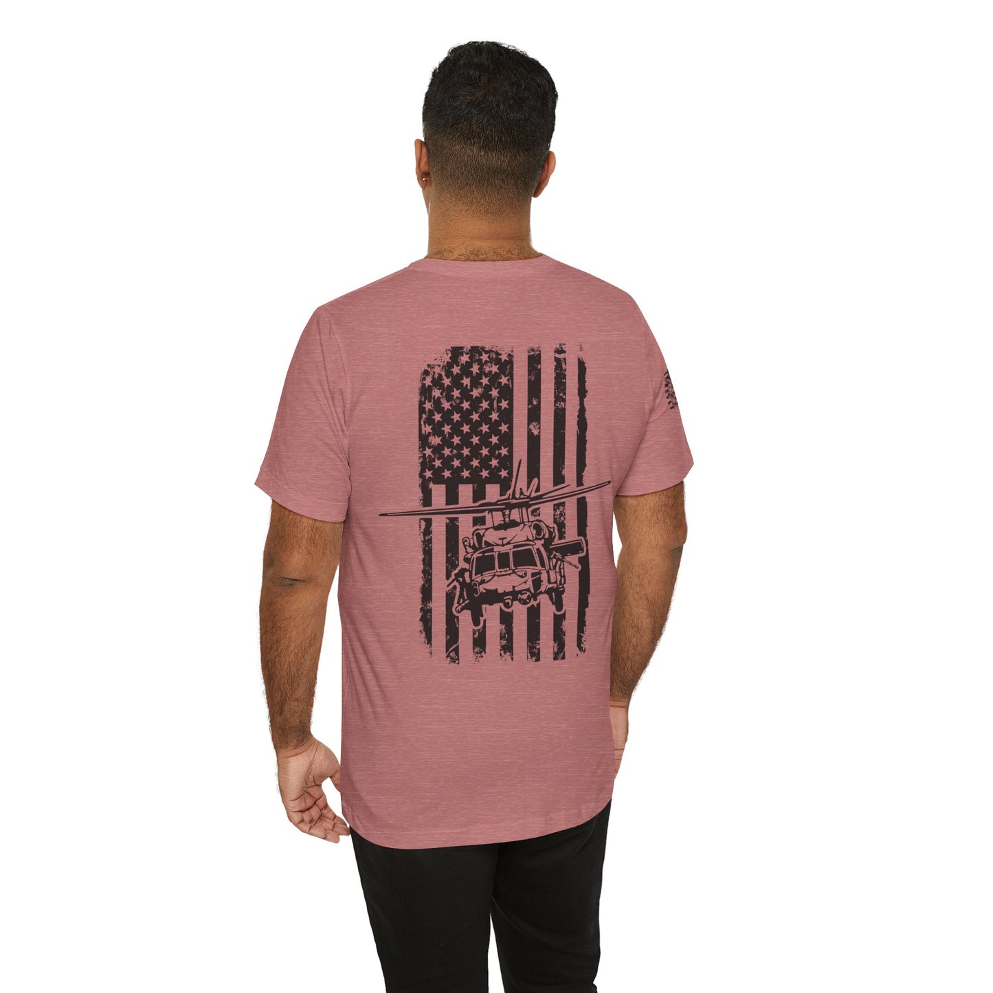 Blackhawk Helicopter American Flag Tee — Military Aviation Graphic T-Shirt