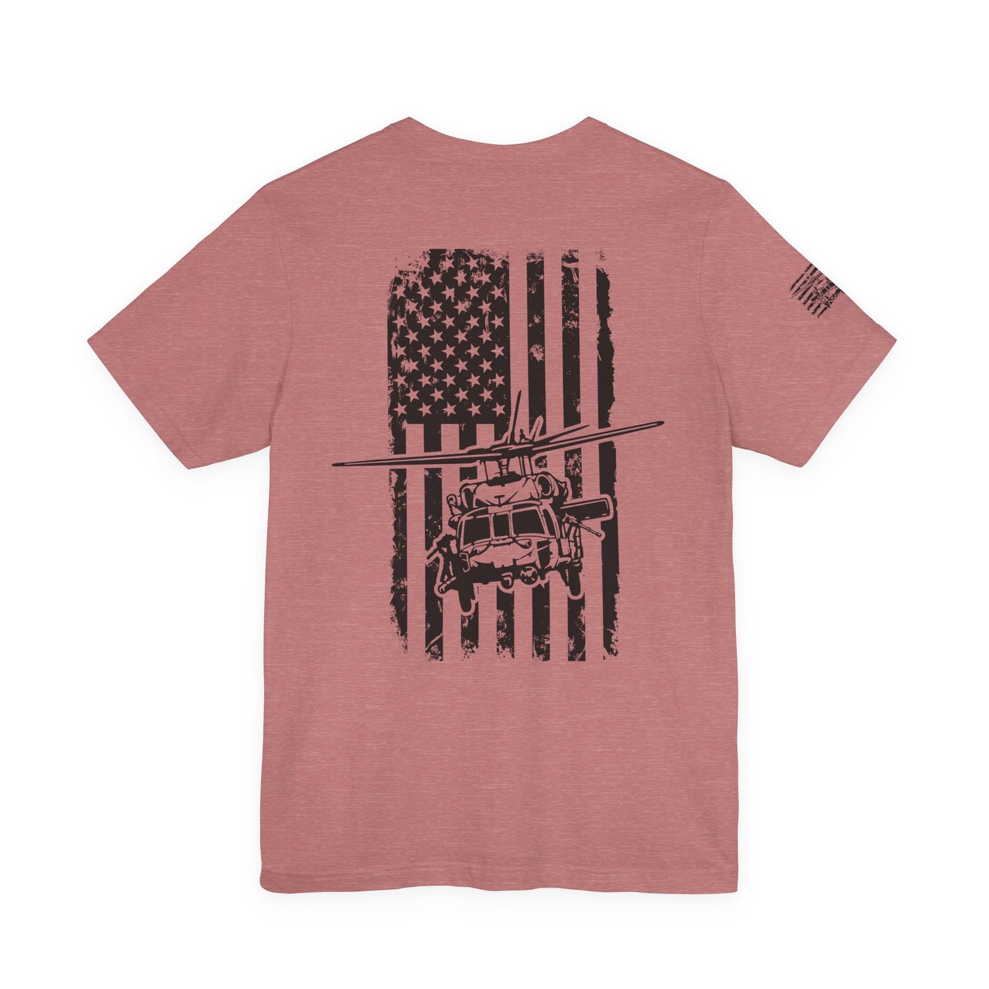 Blackhawk Helicopter American Flag Tee — Military Aviation Graphic T-Shirt