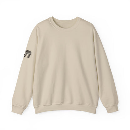 Crewneck Sweatshirt - American Flag Blackhawk Helicopter Graphic (Back Print)