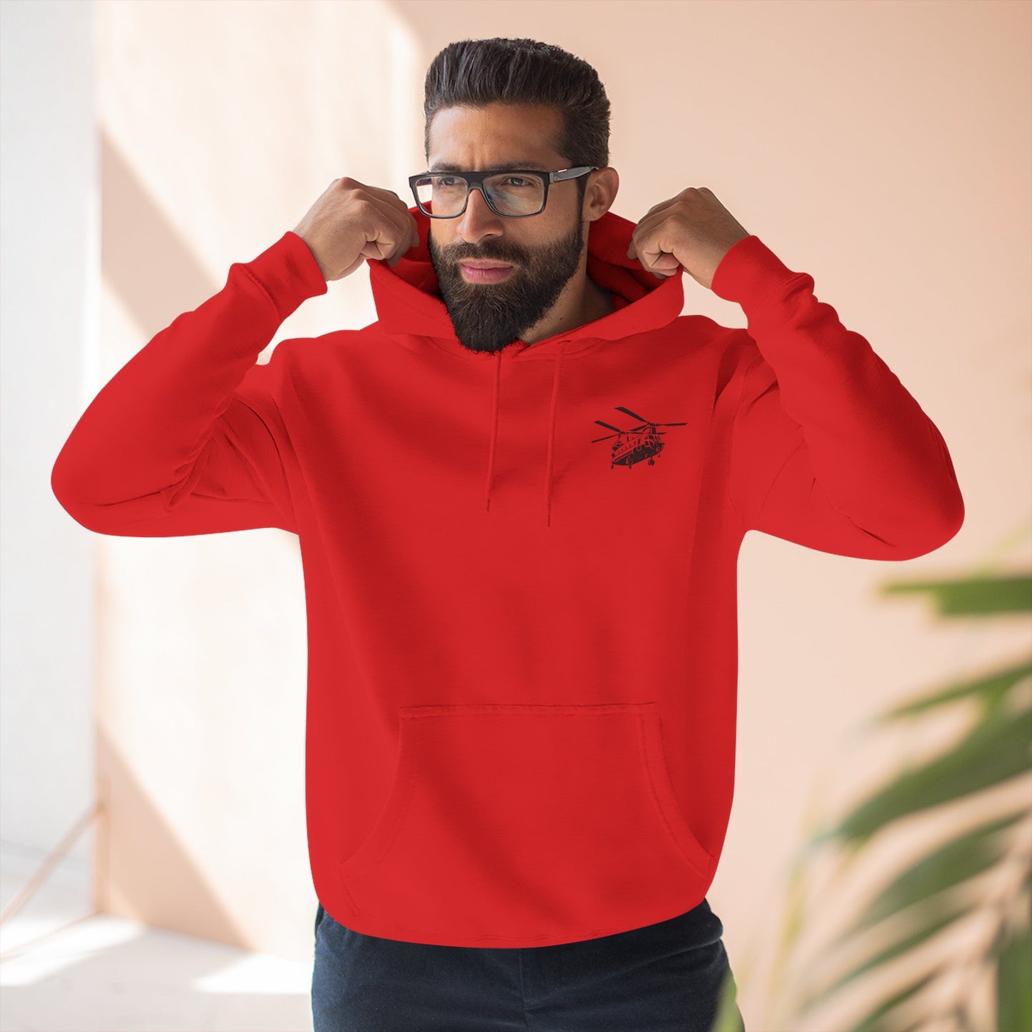 Military Helicopter Hoodie — Tactical CH-47 Chinook Flag Design